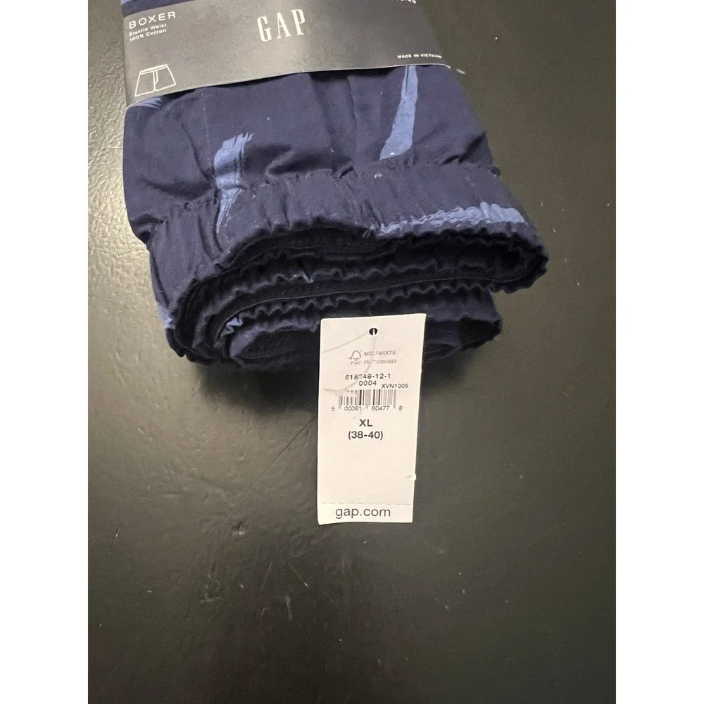 Gap NWT Navy Blue 100% Cotton Men's Boxers Shorts Sz XL 38-40